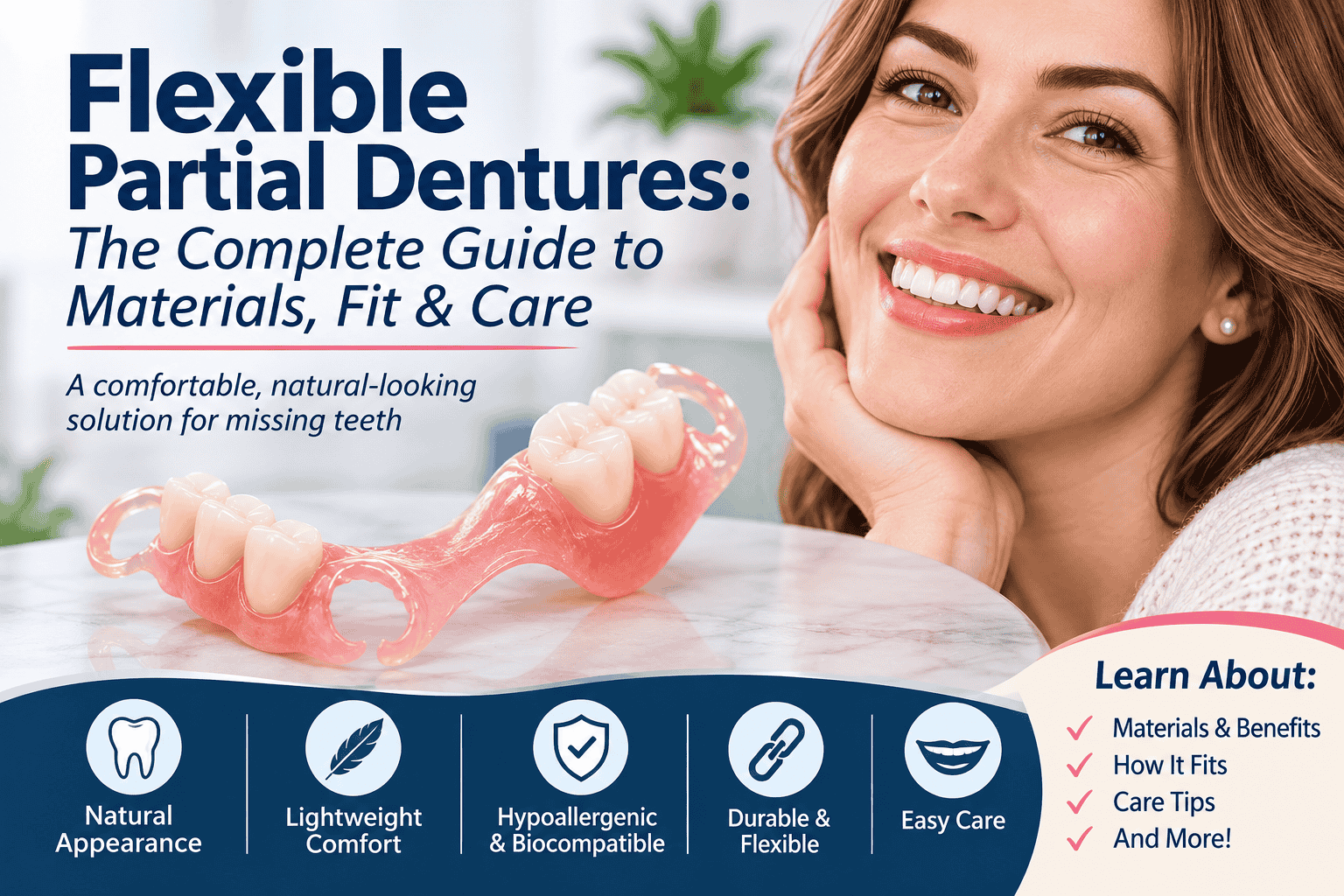 Flexible Partial Dentures: The Complete Guide to Materials, Fit & Care